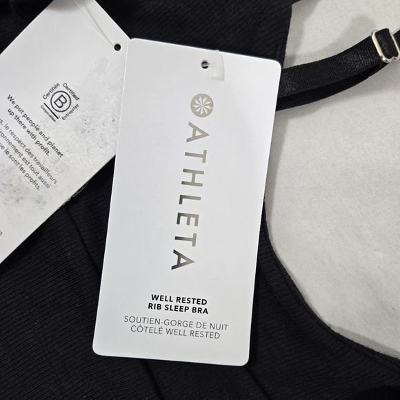 Athleta Well Rested Rib Sleep Black Bra - Picture 11 of 15